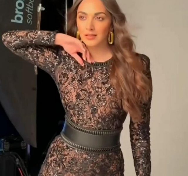Kiara Advani glows in Sheer Black Lace Jumpsuit