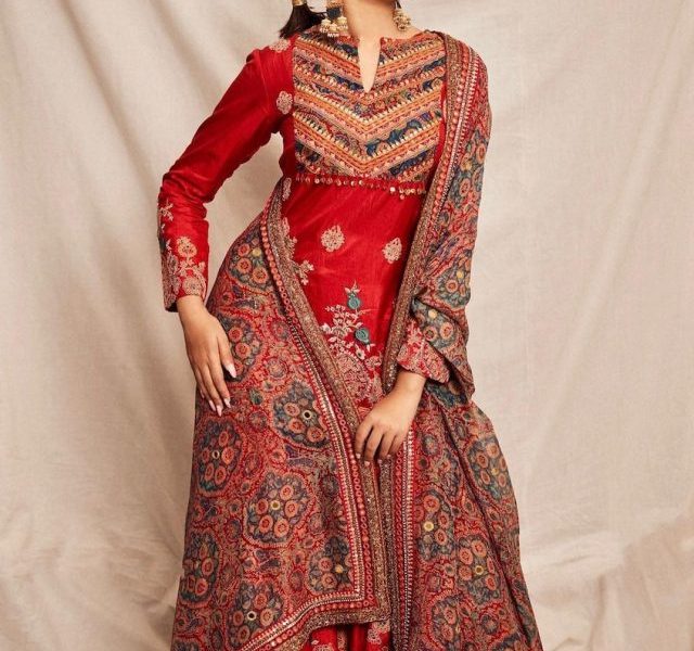 Krithi Shetty dazzles in red plazzo set