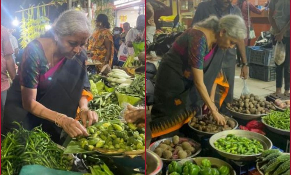 WATCH: Finance Minister Nirmala Sitharaman interacts with vegetable vendor, makes some purchases too