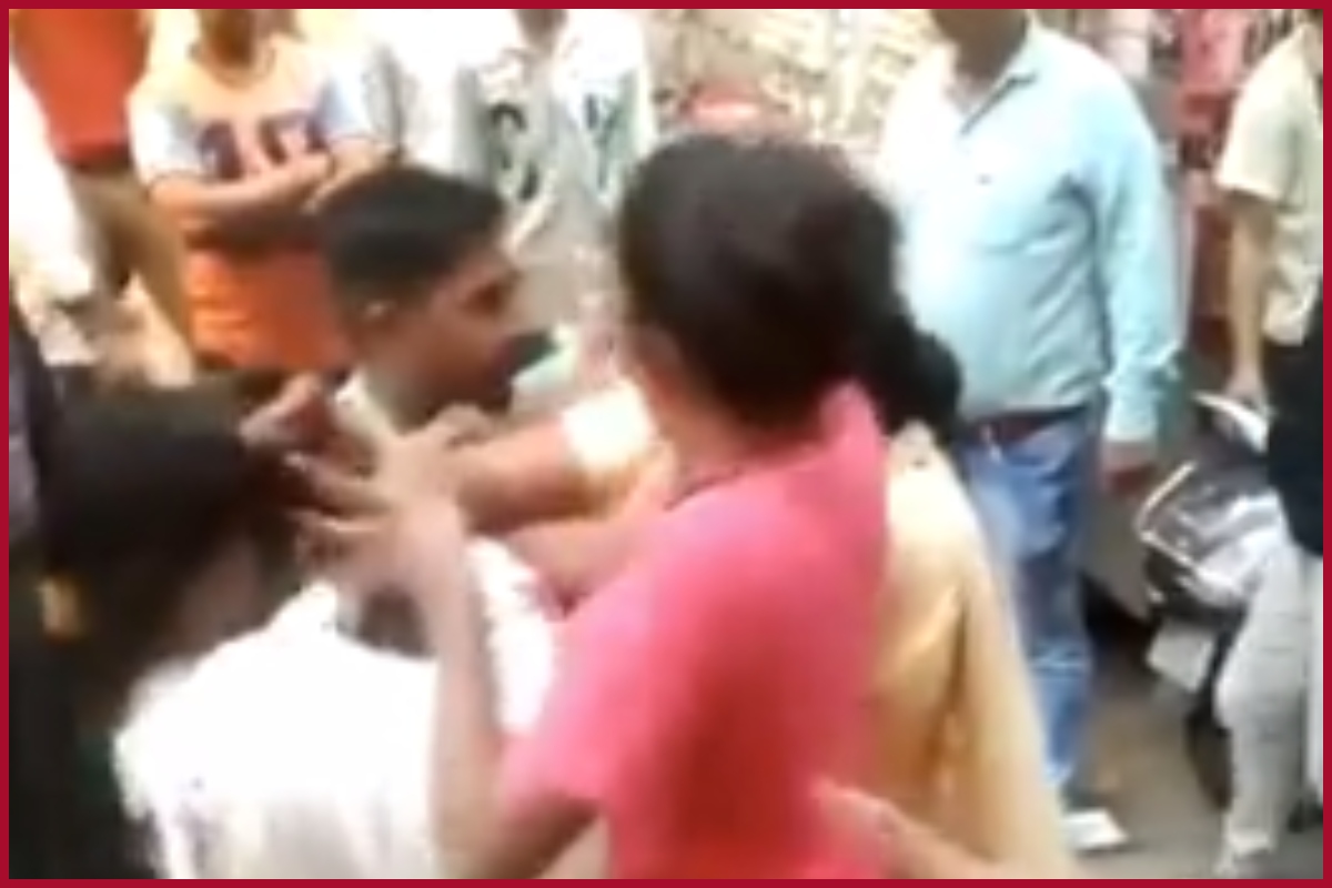 WATCH: Wife catches husband red-handed shopping with another woman on Karwa Chauth, thrashes both; video goes viral
