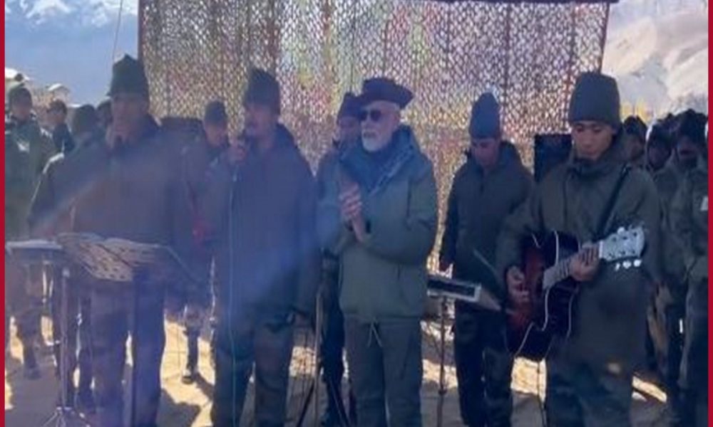 PM Modi joins sing-along with soldiers in Kargil on Diwali