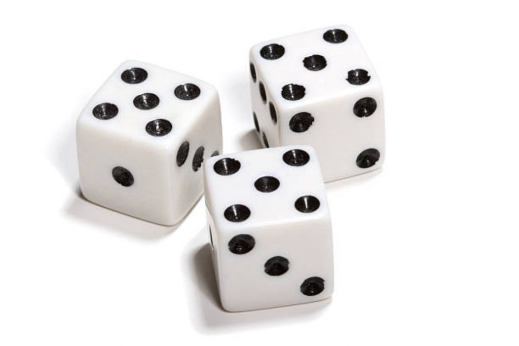 three dice