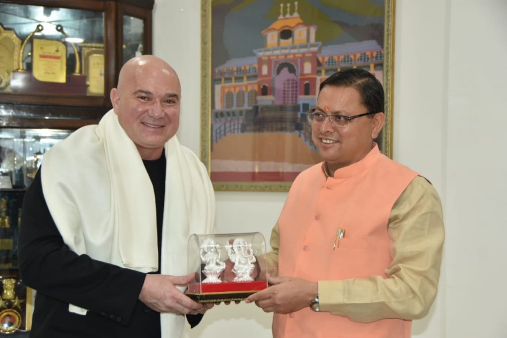 CM dhami and Andre Agassi