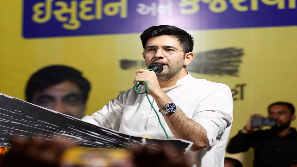Gujarat polls: AAP’s Raghav Chadha invokes Gabbar Singh’s dialogue, ‘so jaa beta warna…’ (WATCH)