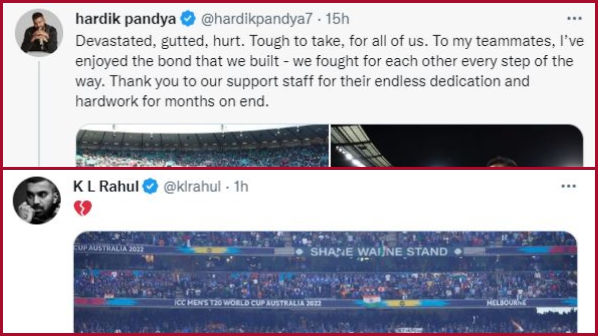 Hardik Pandya ‘Devastated, gutted, hurt’, KL Rahul drops a ‘broken heart’ after India’s T20 World Cup exit