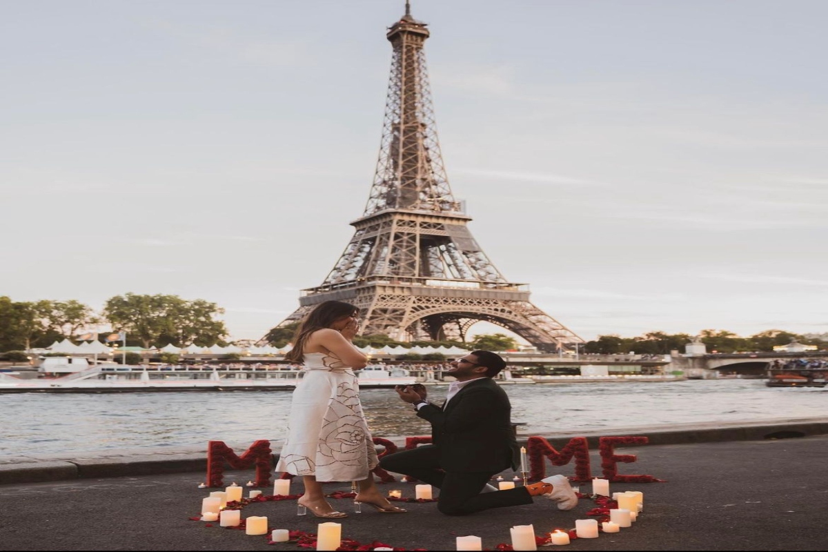 Hansika Motwani gives a glimpse of her dreamy proposal at Eiffel Tower