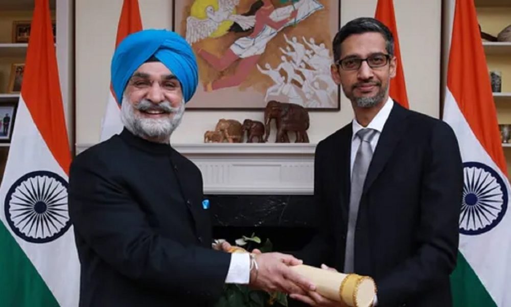 India’s envoy to US hands over Padma Bhushan to Sundar Pichai, latter says ‘India is a part of me…;