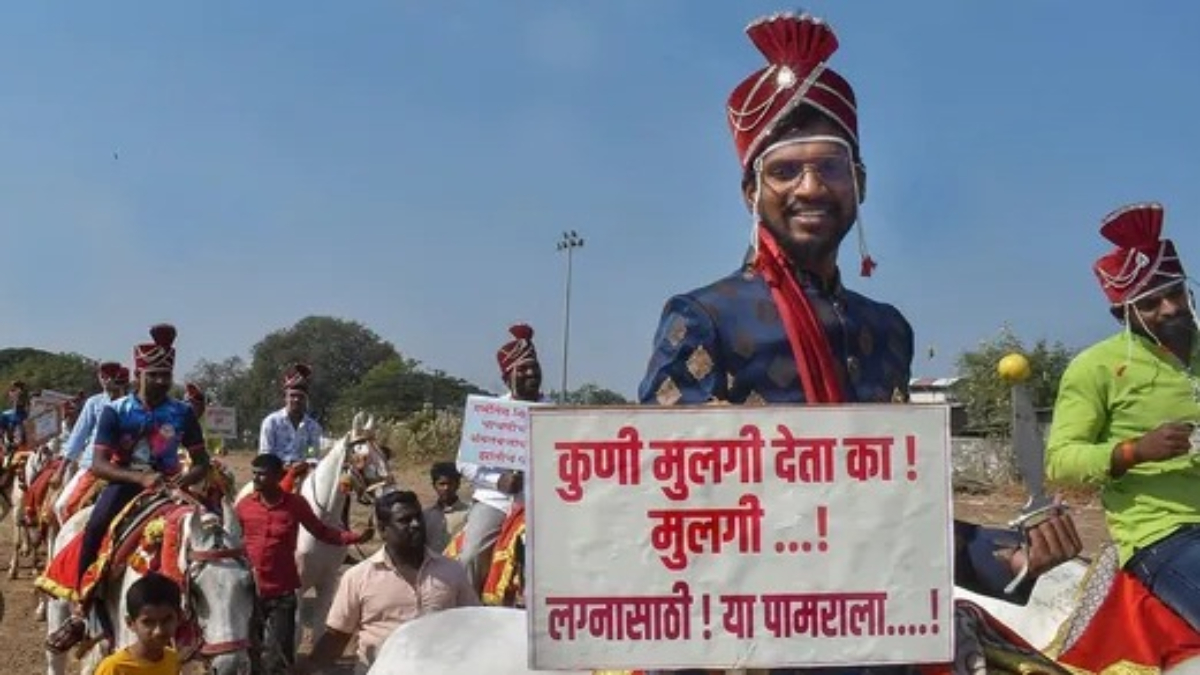 Maharashtra: 50 unmarried men protest wearing sherwanis after they fail to find bride to marry