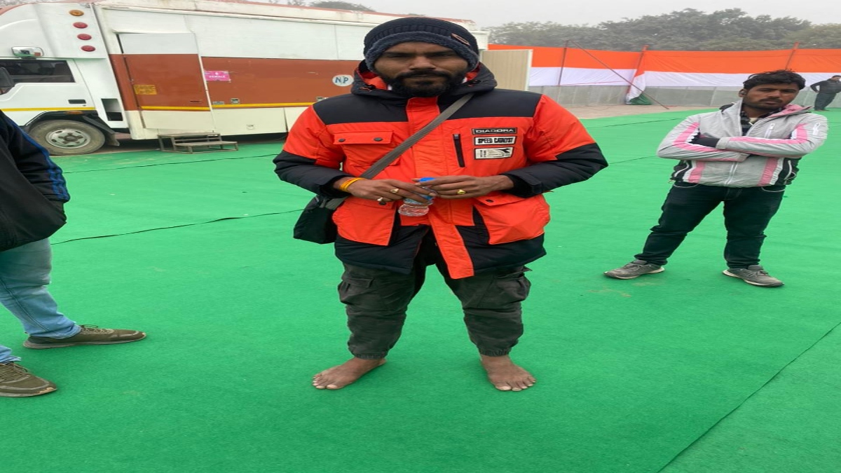 Man from MP travelling barefoot since start of Bharat Jodo Yatra