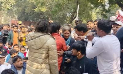 Brinda Karat - wrestlers protest