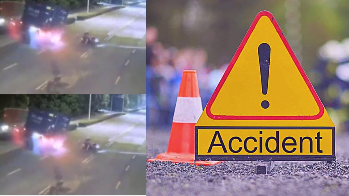 Miraculous escape for two-wheeler as it dodges deadly accident, Watch jaw-dropping VIDEO