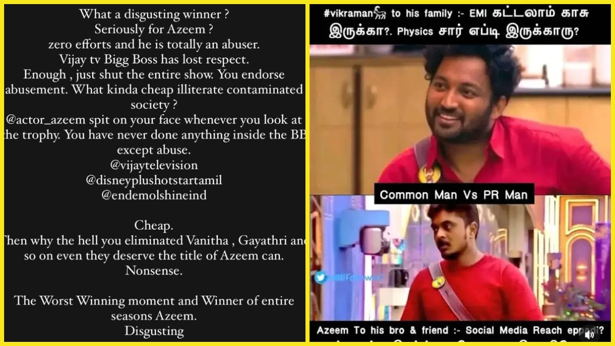 #BoycottVijayTV trends on top, over Azeem being declared as Bigg Boss Tamil 6 winner
