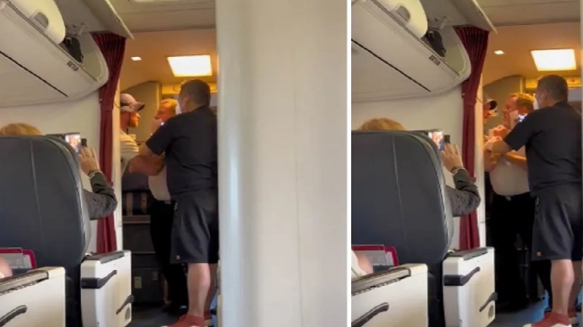 Fight erupts on flight: Passenger de-boarded after he gets into scuffle with crew & pilot (VDIEO)