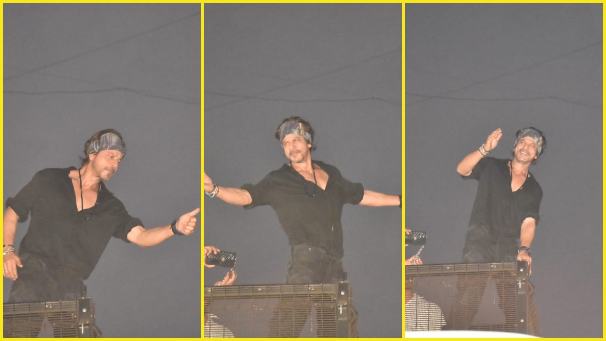 Shah Rukh Khan celebrates success of Pathaan by waving at thousands of fans outside Mannat (VIDEO)