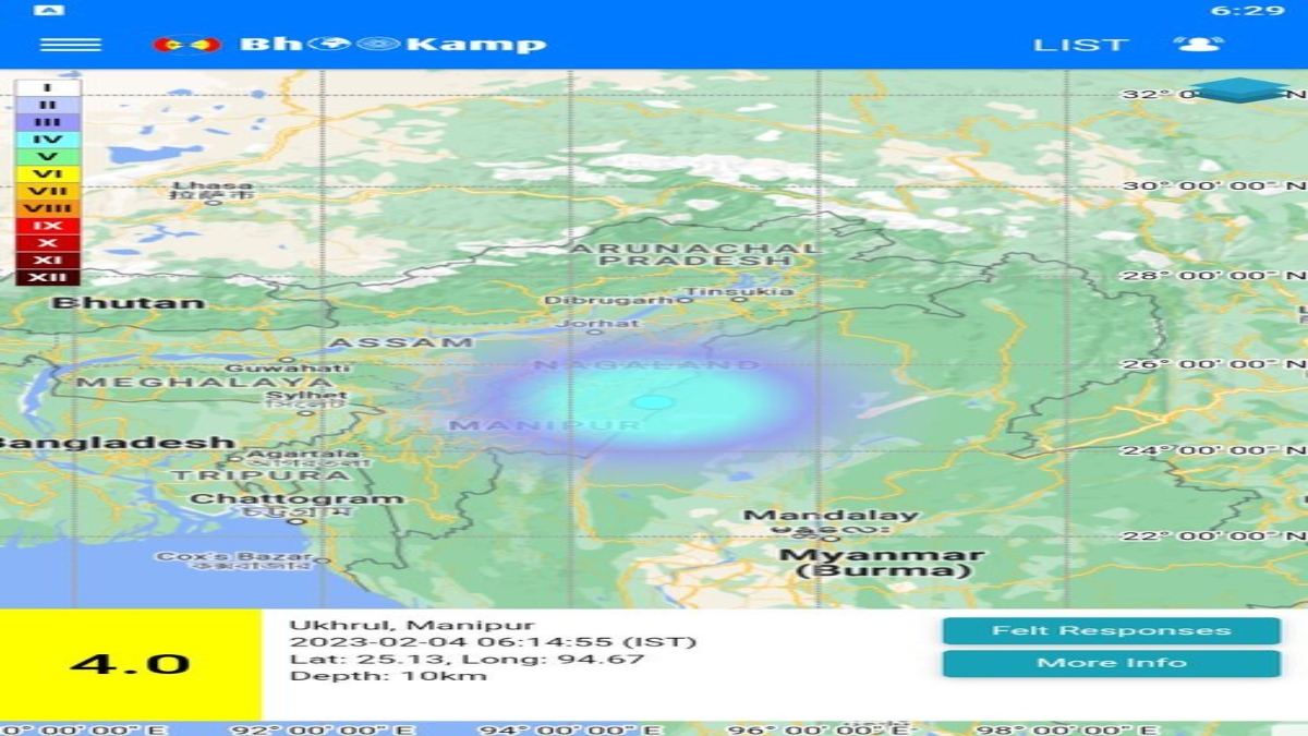 Earthquake of magnitude 4.0 strikes Manipur’s Ukhrul
