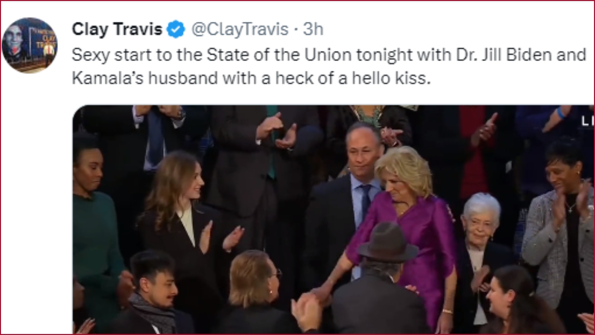 Video of Jill Biden kissing Doug Emhoff trends on Twitter, netizens call it “Se** start to the State of the Union”