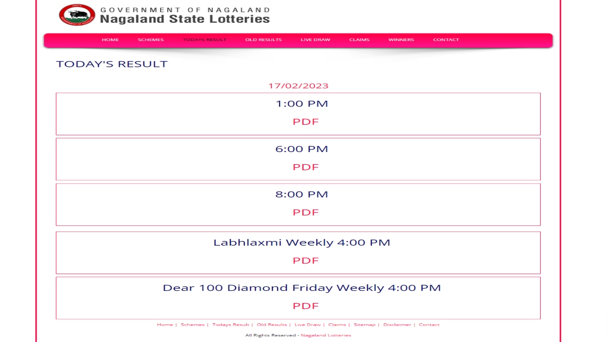 Nagaland state lottery Sambad 2023: Check result for February 17 here