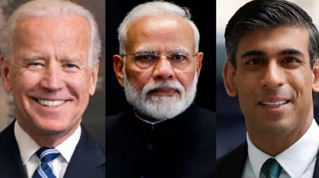 PM Modi - Joe Biden, Rishi Sunak