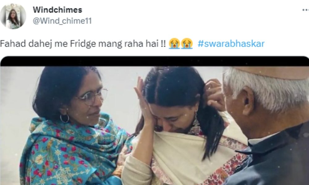 Swara Bhasker marries Fahad Ahmad: Netizens troll actress with funny memes, says “Fahad dahej me Fridge mang raha hai !!”