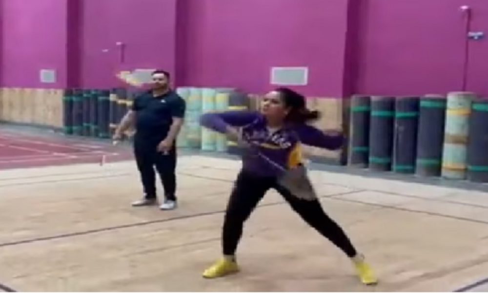 Bihar Deputy CM Tejashwi seen playing badminton, Bollywood actress gives him ‘company’ in game (VIDEO)