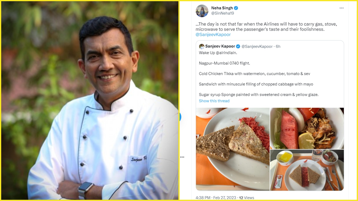 Sanjeev Kapoor complains of cold Air India in-flight meal, Netizens react