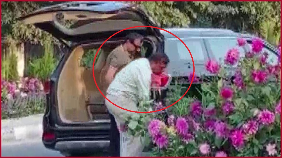 Caught on Cam! Gurugram men with VIP licence plate on Car steal flower pots arranged for G20 summit, video goes viral