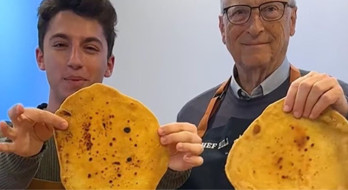 Bill Gates tries hand at making roti, also enjoys it with ghee; PM Modi has some advice for him