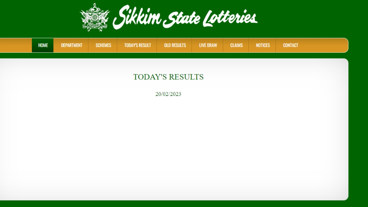Sikkim Lottery Result For February 20/02/2023: Check Sikkim State Lottery Result Today 1 PM, 6 PM, 8 PM