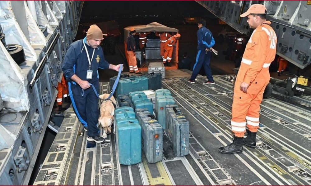 NDRF personnel with specially equipped trained dog squad departs for earthquake-hit Turkey (VIDEO)