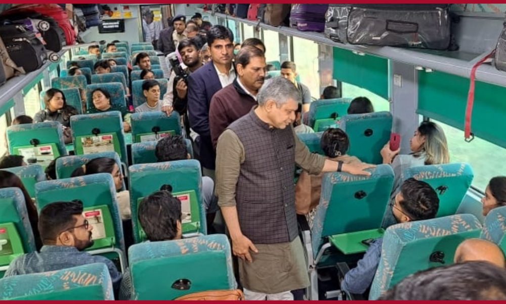 VIDEO: Railway Minister Ashwini Vaishnaw interacts with passengers, inspects New Delhi-Ajmer Shatabdi Express