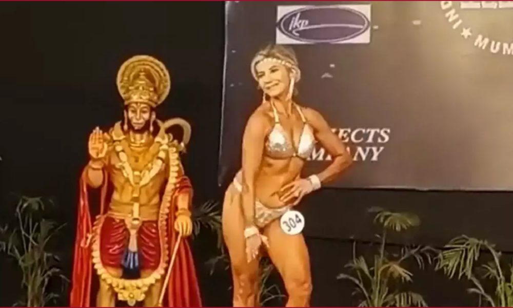 Madhya Pradesh: In bikini, women bodybuilders pose in front of Hanuman’s image, Political row erupts