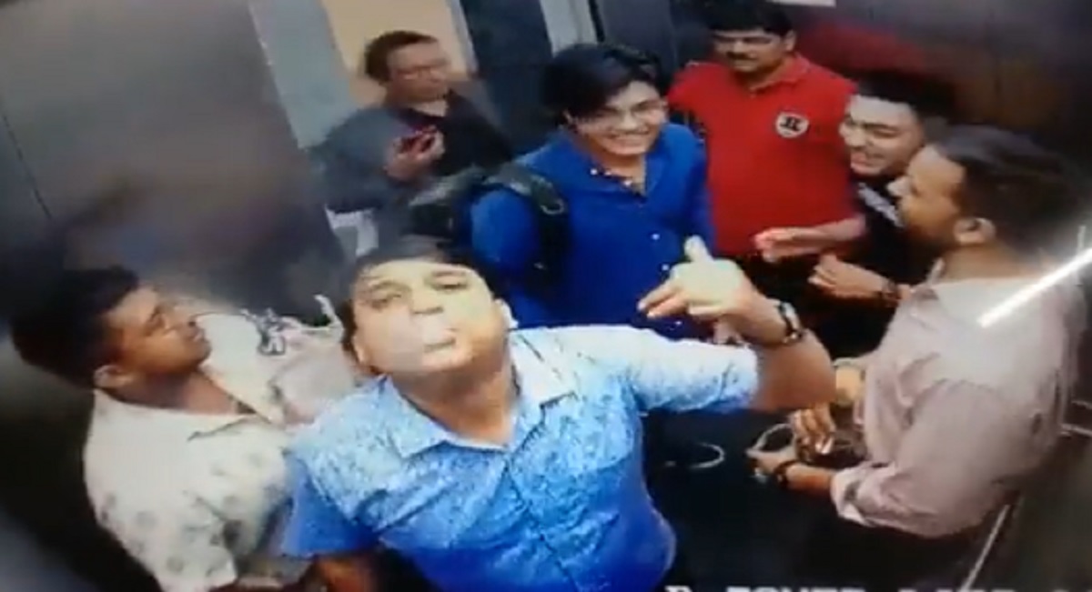 Caught on Cam: Smoking & drinking in Greater Noida lift, held after VIDEO surfaces