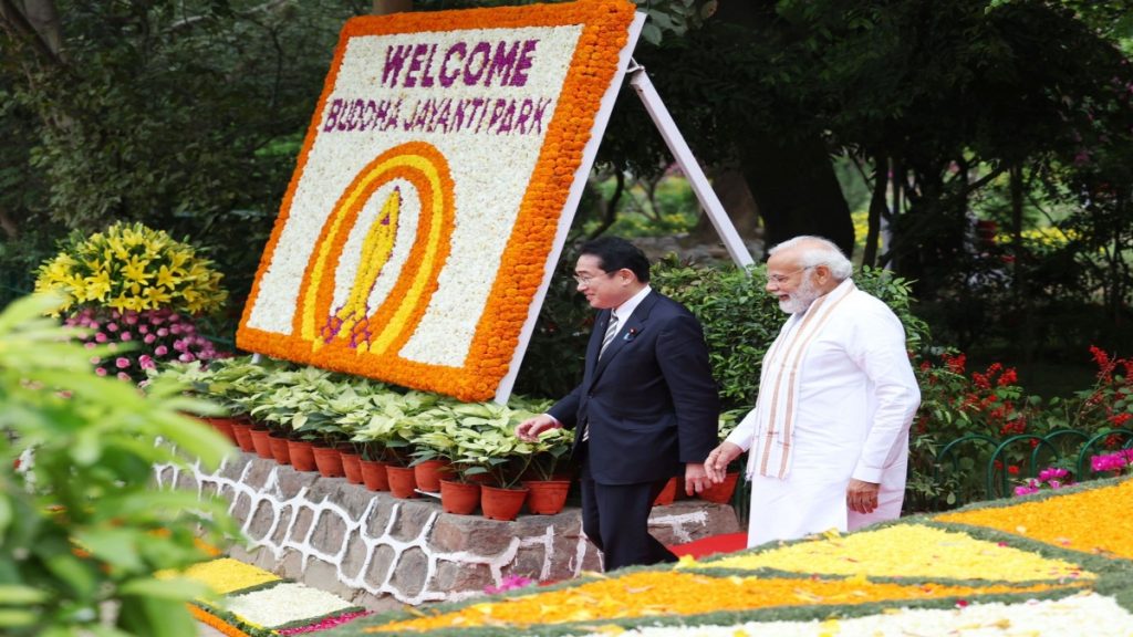 pm modi and fumio kishida buddha jayanti park