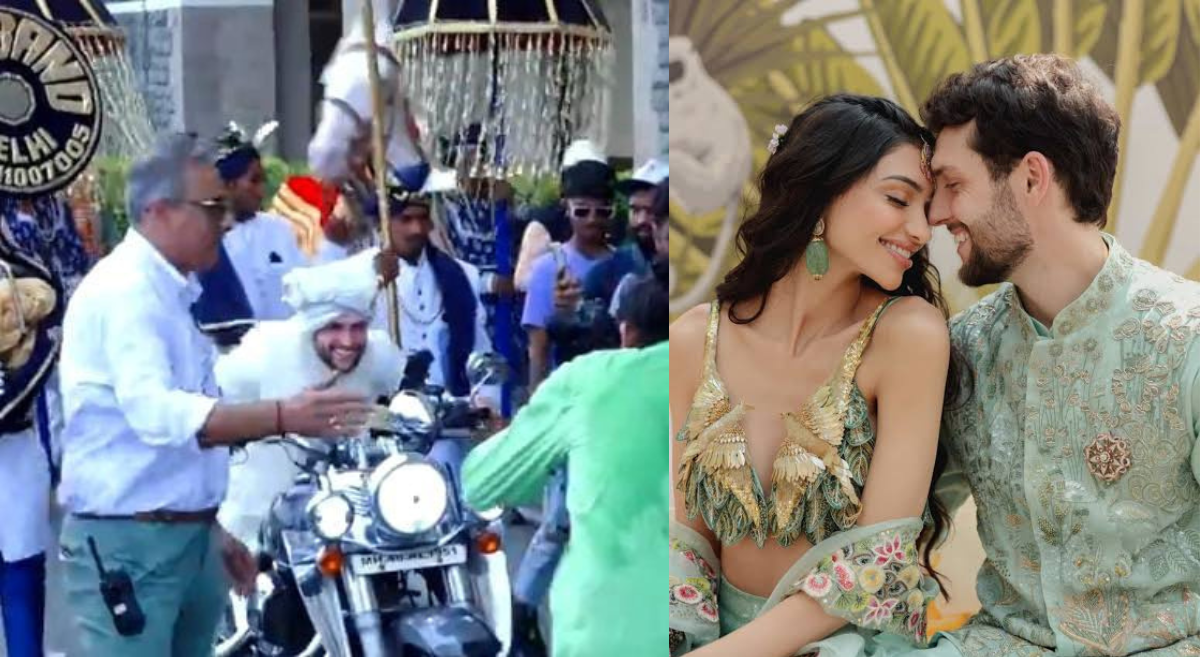 Alanna Pandey’s groom ditches ridding horse, vrooms on a bike to the wedding venue