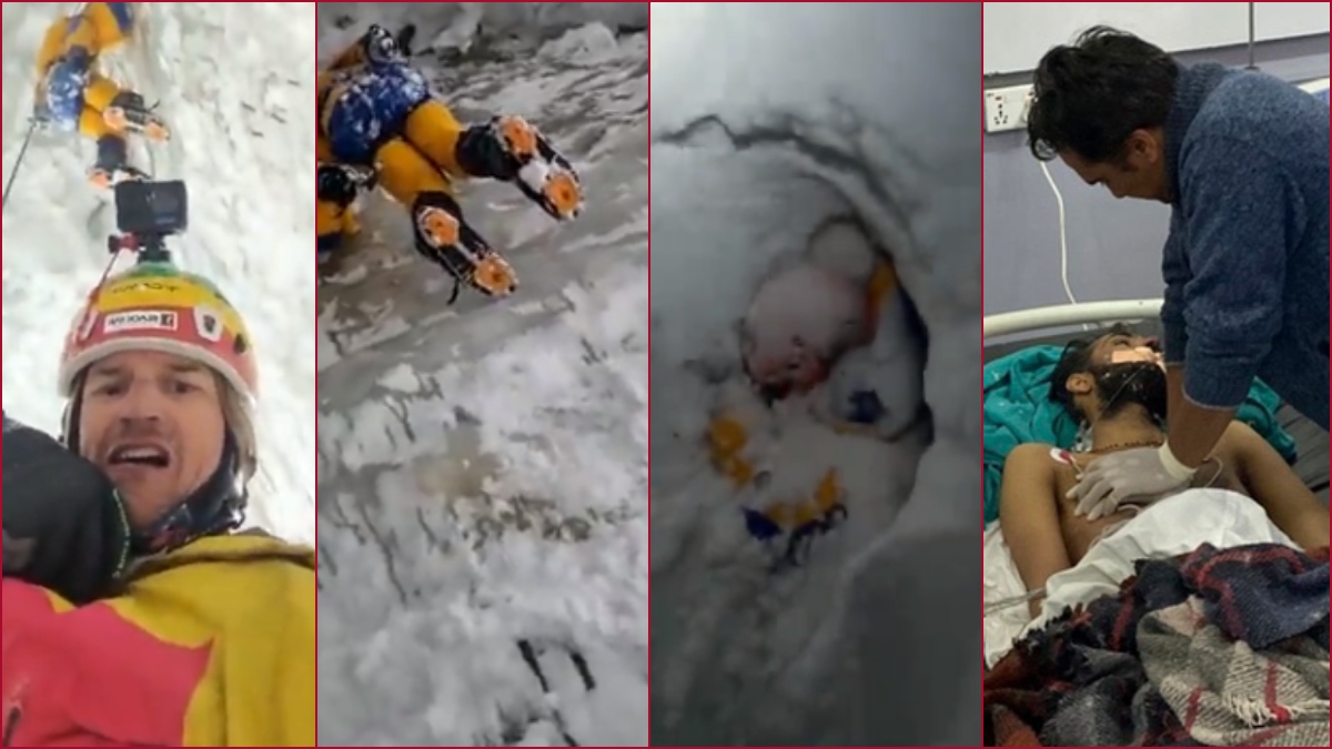 Chillng moments when Indian climber Anurag Maloo was rescued by Polish climber Adam Bielecki (VIDEO)