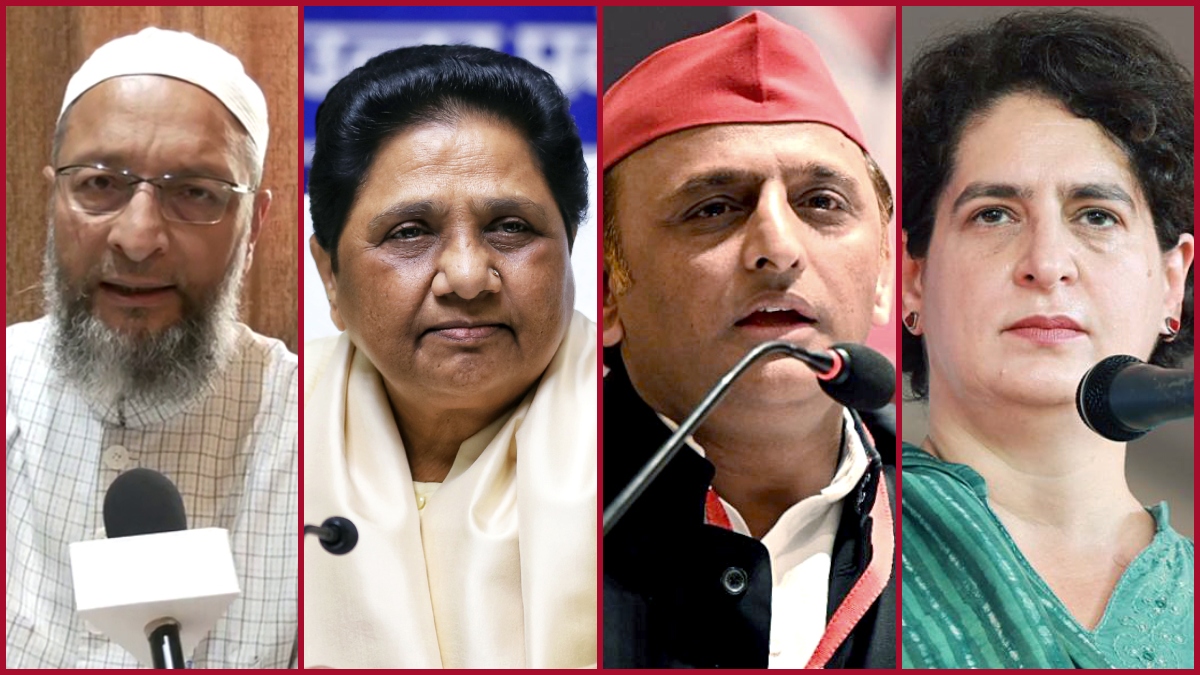 Asaduddin Owaisi, Akhilesh Yadav, Priyanka Gandhi, Mayawati