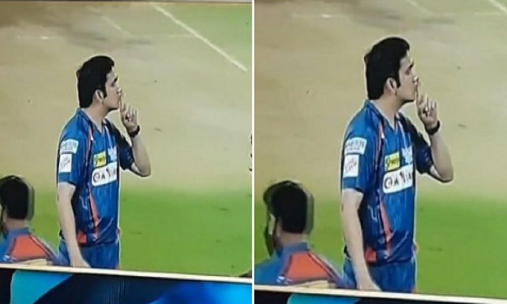 Gautam Gambhir caught on camera, silencing RCB fans after LSG’s last-ball victory (VIDEO)