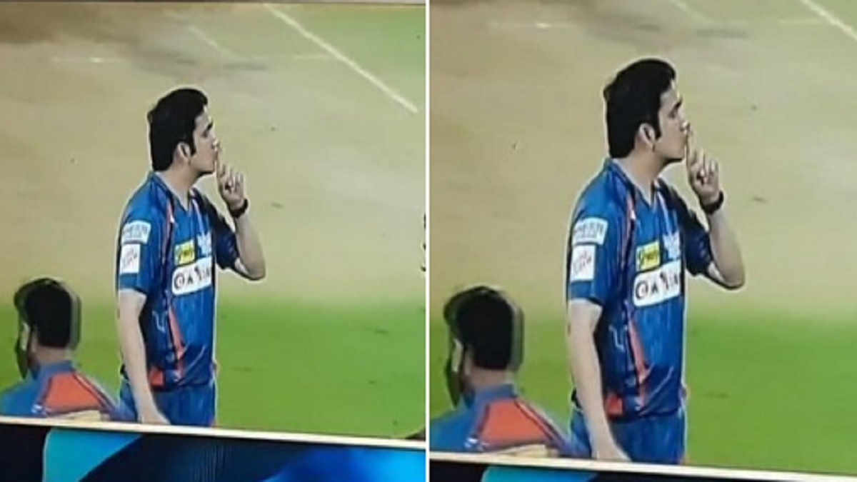 Gautam Gambhir caught on camera, silencing RCB fans after LSG’s last-ball victory (VIDEO)