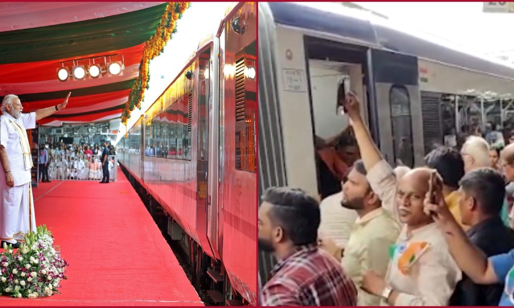 Terrific Thrissur! PM Modi praises the grand welcome of Vande Bharat Express at Thrissur railway station (VIDEO)