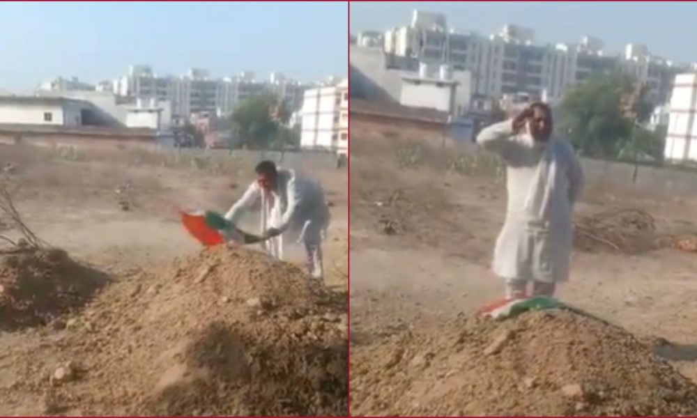 WATCH: Congress leader Rajkumar Raju puts Indian flag on Atiq Ahmed’s grave, expelled from the party