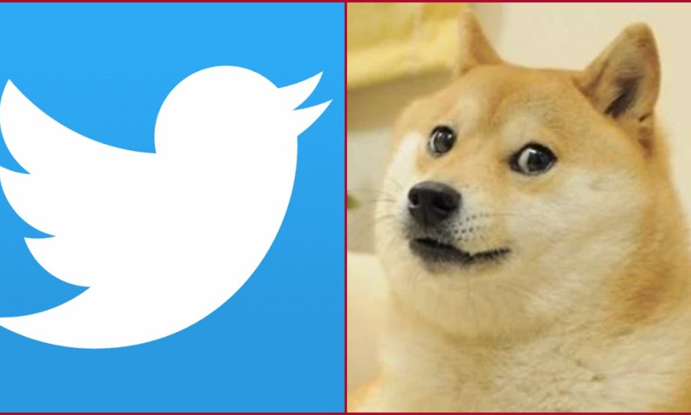 Twitter’s Blue bird logo replaced by  ‘Doge’ meme of Dogecoin blockchain and cryptocurrency