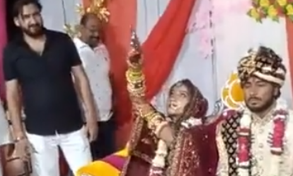 [Viral Video] UP bride fires 4 rounds in air after Jaimala ceremony, triggers police action
