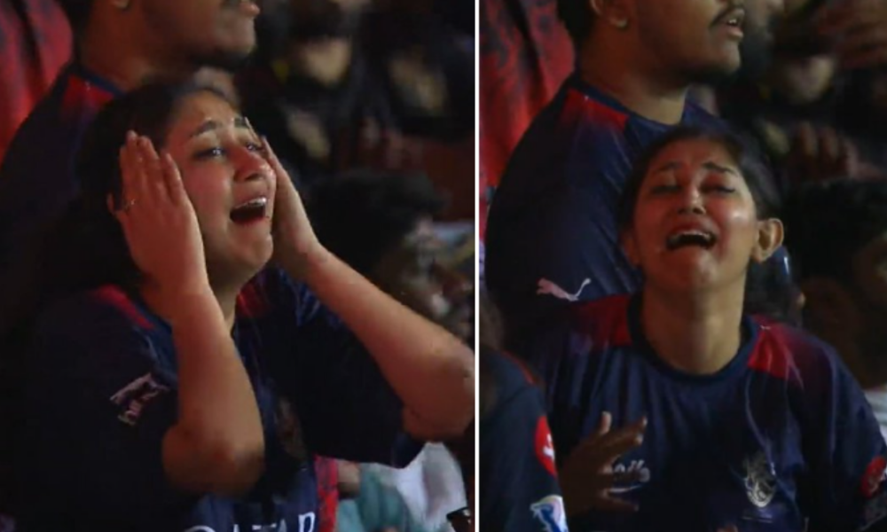 [Watch] Heartbroken RCB fan girl sobs at Chinnaswamy stadium after RCB’s loss to LSG