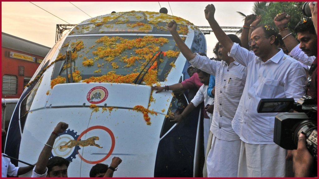 Vande Bharat Express train at Kochuveli