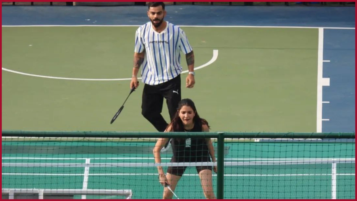 Virat Kohli, Anushka Sharma surprise fans with badminton face-off, bat for ‘Let There Be Sport’ movement