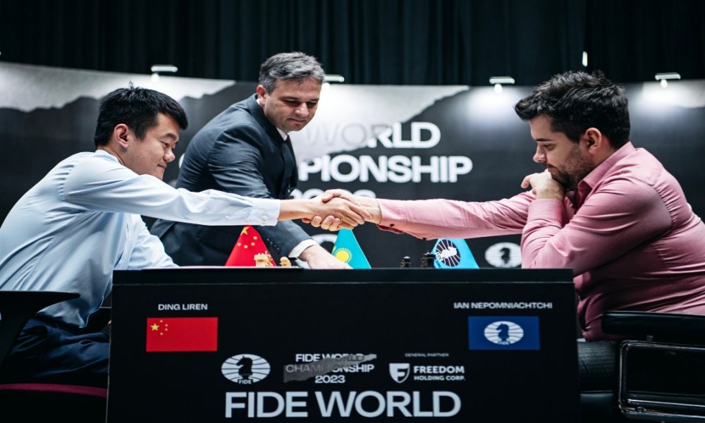 🚨🚨🚨 BREAKING: GM Ding Liren wins Game 4 and equals the score 2-2 in the  2023 FIDE World Championship! #NepoDing Photo credits:…