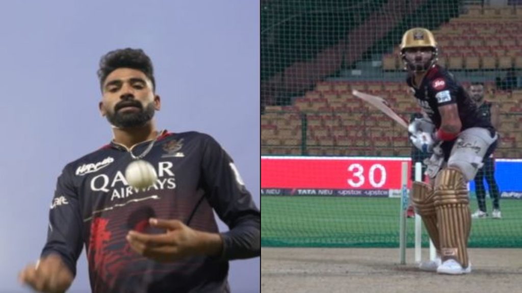 kohli vs siraj in nets