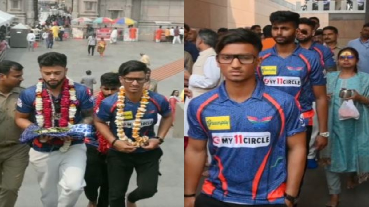 IPL 2023: LSG players Ayush Badoni, Karan Sharma visit Kashi Vishwanath Temple before home game against SRH (VIDEO)