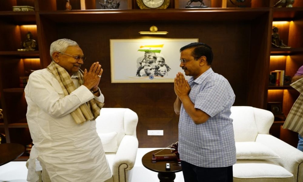 Bihar CM Nitish Kumar, Tejashwi Yadav meet Delhi CM Arvind Kejriwal