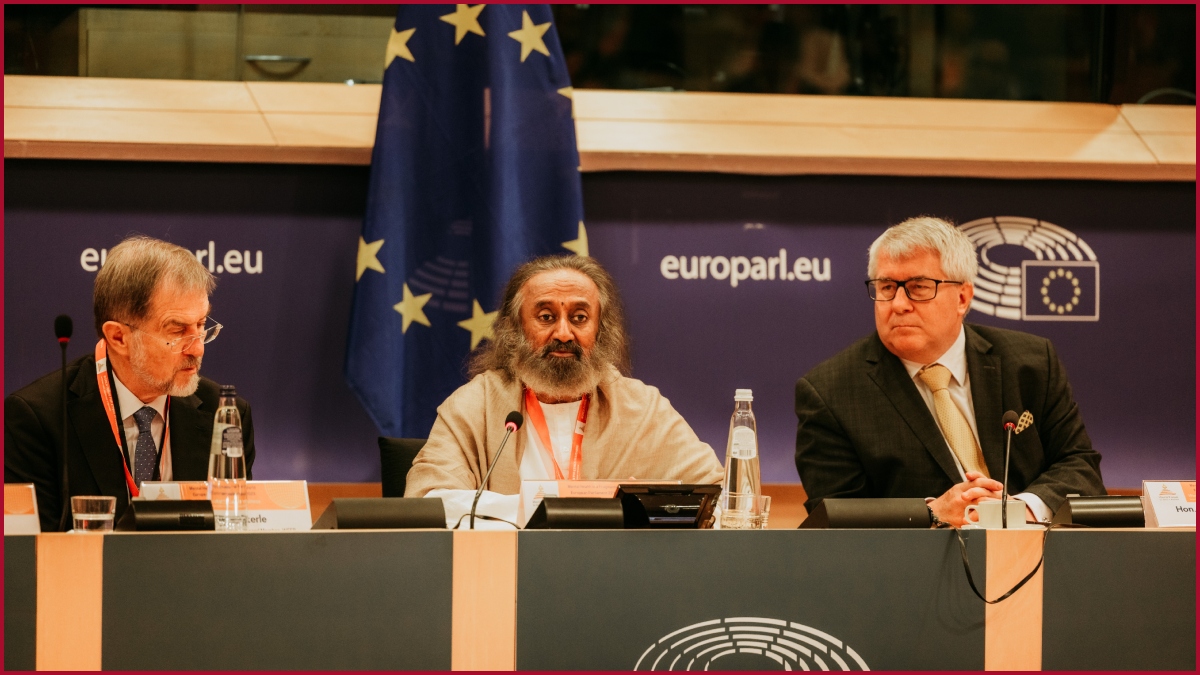 Gurudev Sri Sri Ravi Shankar addresses the European Parliament in Brussels on Mental Health